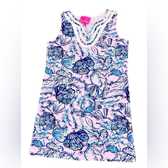 Lilly Pulitzer Other - Lilly Pultizer mini Harper shift dress in  Pink Blue white trim small